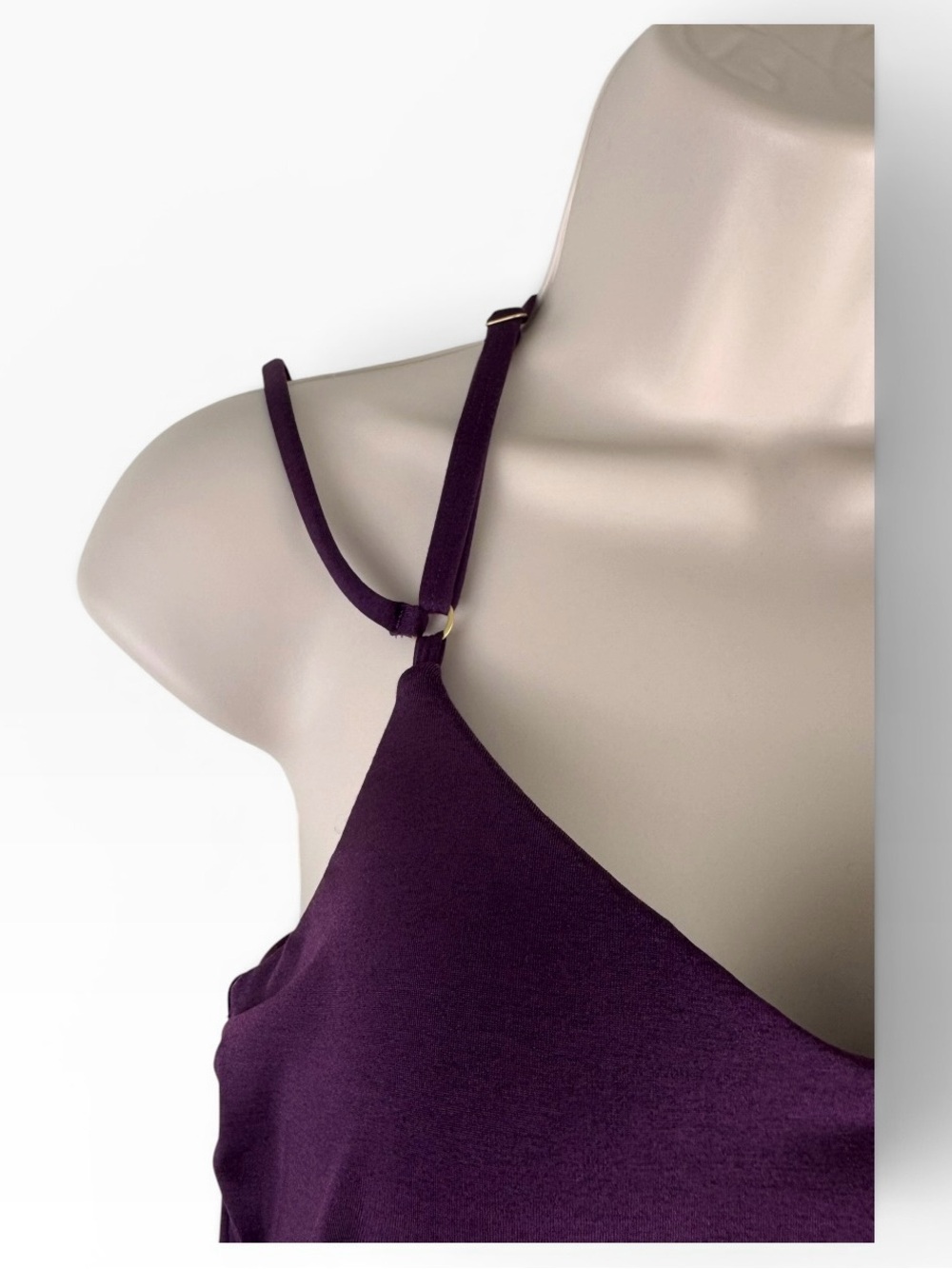 NWT Athleta Aqualuxe Tankini Swim Top XS Purple Strappy V-Neck UPF 50+ - Picture 5 of 7